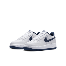 Load image into Gallery viewer, Big Kids' Nike Air Force 1 "White Football Grey Midnight Navy"