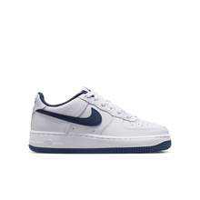 Load image into Gallery viewer, Big Kids' Nike Air Force 1 "White Football Grey Midnight Navy"