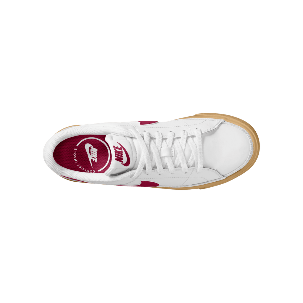 Big Kids' Nike Court Legacy "White Team Red Gum"