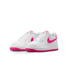 Load image into Gallery viewer, Big Kids' Nike Air Force 1  "White Laser Fuchsia"