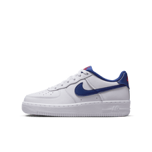 Load image into Gallery viewer, Big Kids' Nike Air Force 1 "White Deep Royal Blue"