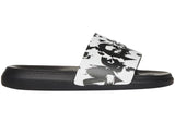 Alexander McQueen Graffiti Pool Slide Black White