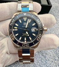 Load image into Gallery viewer, Tag Heuer Aquaracer Calibre 5 Blue Dial Silver Steel Strap Watch for Men - WAY201B.BA0927