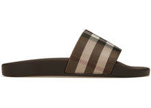Load image into Gallery viewer, Burberry Check Print Slides Dark Birch Brown