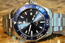 Load image into Gallery viewer, Tag Heuer Aquaracer Blue Dial Silver Steel Strap Watch for Men - WAY101C.BA0746