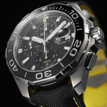 Load image into Gallery viewer, Tag Heuer Aquaracer Automatic Chronograph Black Dial Black Nylon Strap Watch for Men - CAY211A.FC6361