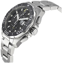 Load image into Gallery viewer, Tag Heuer Aquaracer Calibre 16 Day-Date Black Dial Silver Steel Strap Watch for Men - CAY211A.BA0927