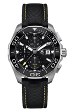Load image into Gallery viewer, Tag Heuer Aquaracer Automatic Chronograph Black Dial Black Nylon Strap Watch for Men - CAY211A.FC6361