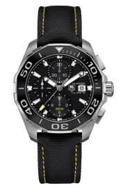 Tag Heuer Aquaracer Automatic Chronograph Black Dial Black Nylon Strap Watch for Men - CAY211A.FC6361