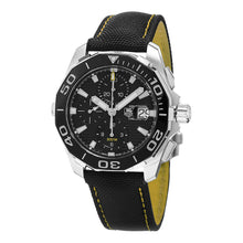Load image into Gallery viewer, Tag Heuer Aquaracer Automatic Chronograph Black Dial Black Nylon Strap Watch for Men - CAY211A.FC6361