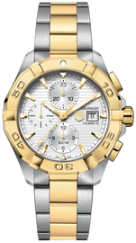 Tag Heuer Aquaracer Caliber 16 Automatic White Dial Two Tone Steel Strap Watch for Men - CAY2121.BB0923