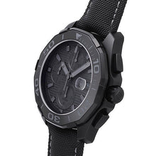 Load image into Gallery viewer, Tag Heuer Aquaracer Automatic Chronograph Special Edition Titanium Grey Dial Black Leather Strap Watch for Men - CAY218B.FC6370