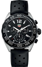 Tag Heuer Formula 1 Black Dial Black Leather Strap Watch for Men - CAZ1010.FT8024