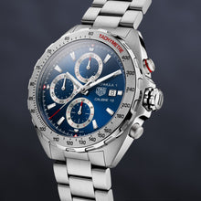 Load image into Gallery viewer, Tag Heuer Formula 1 Automatic Chronograph Blue Dial Silver Strap Watch for Men - CAZ2015.BA0876
