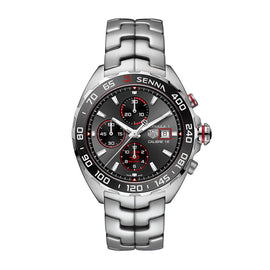 Tag Heuer Formula 1 Chronograph Senna Grey Dial Silver Steel Strap Watch for Men - CAZ201D.BA0633