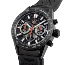 Load image into Gallery viewer, Tag Heuer Carrera Automatic Chronograph Black Dial Black Rubber Strap Watch for Men - CBG2A90.FT6173