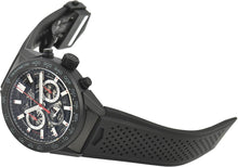 Load image into Gallery viewer, Tag Heuer Carrera Automatic Chronograph Black Dial Black Rubber Strap Watch for Men - CBG2A90.FT6173