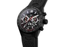 Load image into Gallery viewer, Tag Heuer Carrera Automatic Chronograph Black Dial Black Rubber Strap Watch for Men - CBG2A90.FT6173