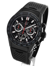 Load image into Gallery viewer, Tag Heuer Carrera Automatic Chronograph Black Dial Black Rubber Strap Watch for Men - CBG2A90.FT6173