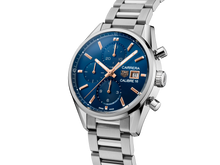 Load image into Gallery viewer, Tag Heuer Carrera Automatic Chronograph Blue Dial Silver Steel Strap Watch for Men - CBK2115.BA0715