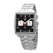 Load image into Gallery viewer, Tag Heuer Monaco Automatic Chronograph Black Dial Silver Steel Strap Watch for Men - CBL2113.BA0644