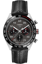 Load image into Gallery viewer, Tag Heuer Carrera Porsche Chronograph Special Edition Black Dial Black Leather Strap Watch for Men - CBN2A1F.FC6492