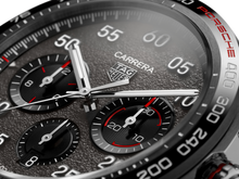 Load image into Gallery viewer, Tag Heuer Carrera Porsche Chronograph Special Edition Black Dial Black Leather Strap Watch for Men - CBN2A1F.FC6492