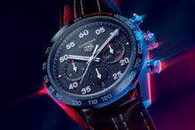Load image into Gallery viewer, Tag Heuer Carrera Porsche Chronograph Special Edition Black Dial Black Leather Strap Watch for Men - CBN2A1F.FC6492
