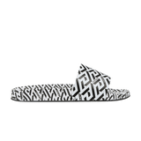Versace La Greca Print Slide Black White