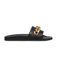 Load image into Gallery viewer, Versace Medusa Chain Slide Black Leather