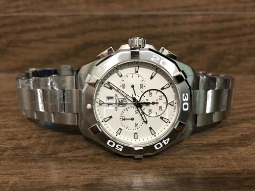 Tag Heuer Aquaracer White Dial Silver Steel Strap Watch for Men - CAY1111.BA0927