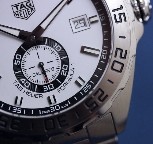 Tag Heuer Formula 1 Calibre 6 Automatic White Dial Silver Steel Strap Watch for Men - WAZ2013.BA0842