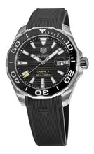 Load image into Gallery viewer, Tag Heuer Aquaracer Calibre 5 Automatic Black Dial Black Rubber Strap Watch for Men - WAY201A.FT6142
