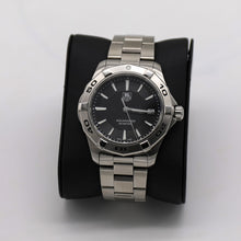 Load image into Gallery viewer, Tag Heuer Aquaracer Quartz Black Dial Silver Steel Strap Watch for Men - WAY1110.BA0928