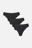 Cloud Cotton Low Thong in Black (Pack)