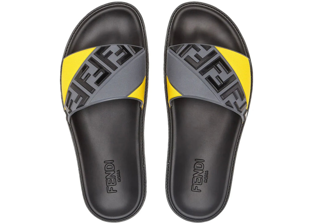 Fendi Slides Multicolor Grey Yellow