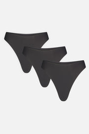 Base High Thong in Black (Pack)