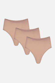 Base High Rise Brief in Buff (Pack)