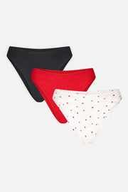 Cloud Cotton French Cut Brief in Black Cherry (Pack)
