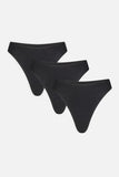 Cloud Cotton Thong in Black (Pack)