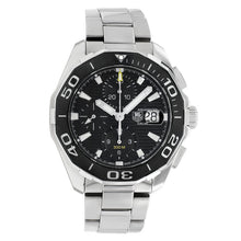 Load image into Gallery viewer, Tag Heuer Aquaracer Calibre 16 Day-Date Black Dial Silver Steel Strap Watch for Men - CAY211A.BA0927