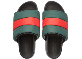 Gucci Padded Web Slide Red Green