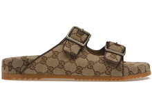Load image into Gallery viewer, Gucci Strap Slide Sandal Beige Canvas