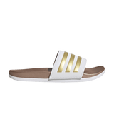 adidas Adilette Comfort Slides Cloud White Matte Gold