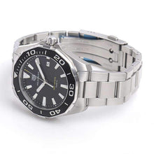 Load image into Gallery viewer, Tag Heuer Aquaracer Quartz Black Dial Silver Steel Strap Watch for Men - WAY101A.BA0746