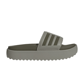 adidas Adilette Platform Slides Silver Pebble Olive Strata