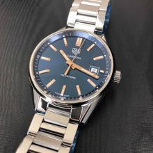 Load image into Gallery viewer, Tag Heuer Carrera Quartz Blue Dial Silver Steel Strap Watch for Women - WAR1112.BA0601