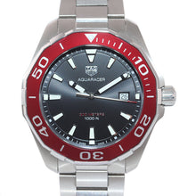 Load image into Gallery viewer, Tag Heuer Aquaracer Black Dial Silver Steel Strap Watch for Men - WAY101B.BA0746