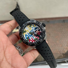 Load image into Gallery viewer, Tag Heuer Formula 1 Alec Monopoly Special Edition Black Rubber Strap Watch for Men - WAZ1119.FT8023