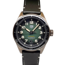 Load image into Gallery viewer, Tag Heuer Autavia Calibre 5 Automatic Olive Green Dial Green Leather Strap Watch for Men - WBE5190.FC8268